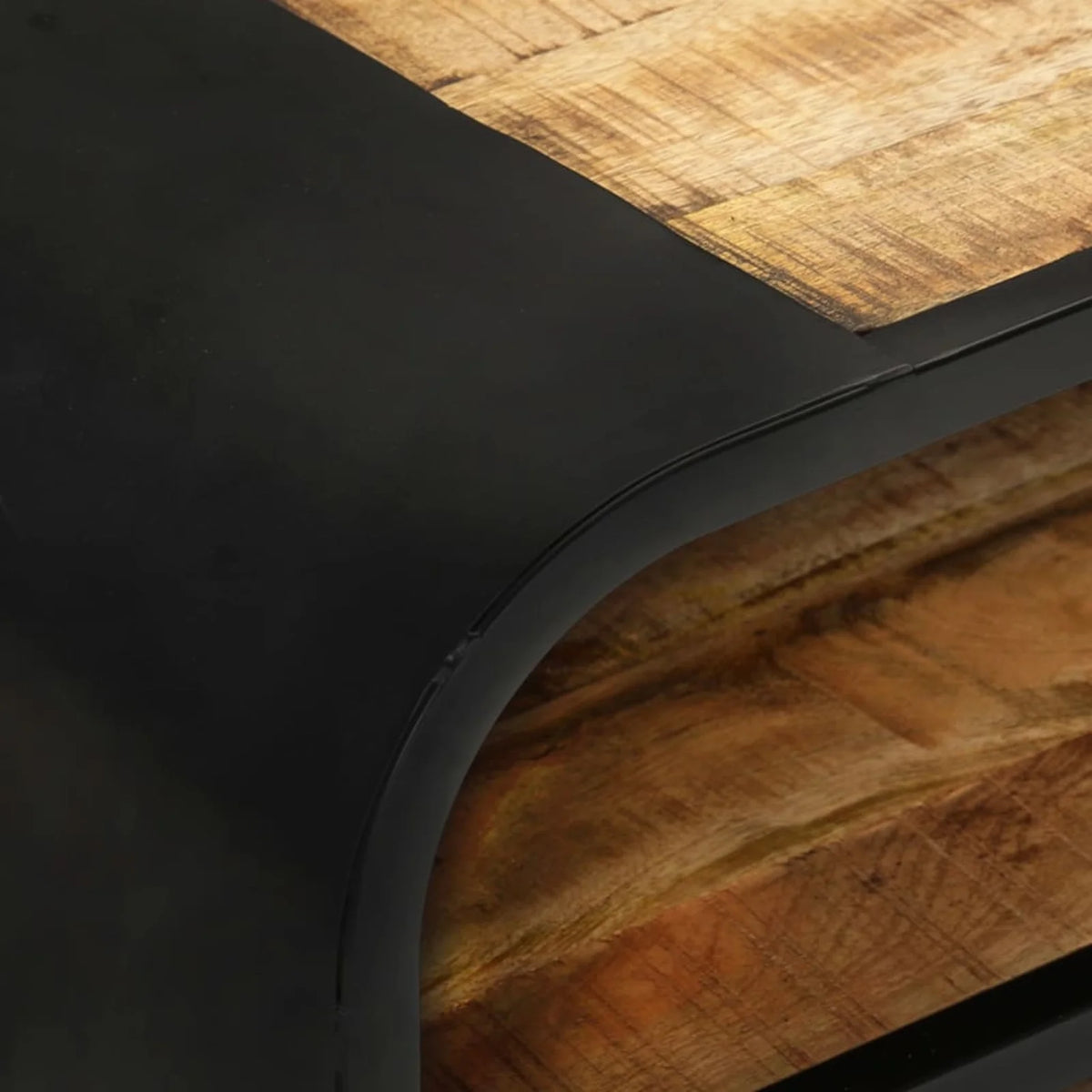 Mango Wood TV Stand with 2 Storage Shelves S9040