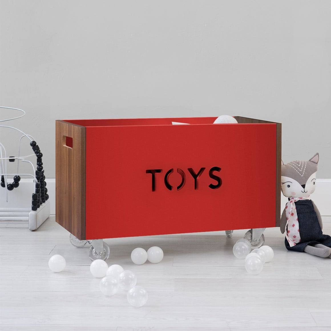 Pink Toy Box Chest on Casters W762314