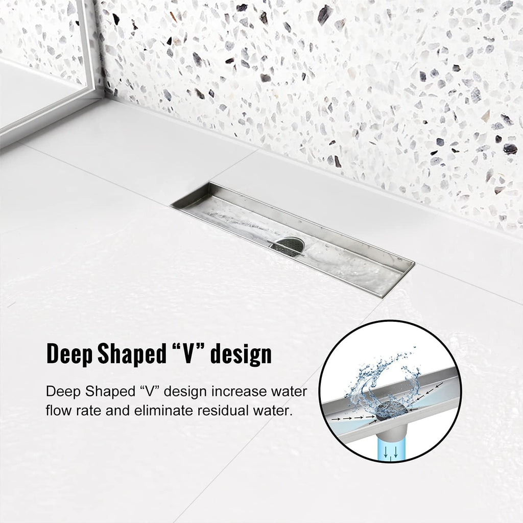 Linear Shower Drain 60 inch Brushed 304 Stainless Steel O6193