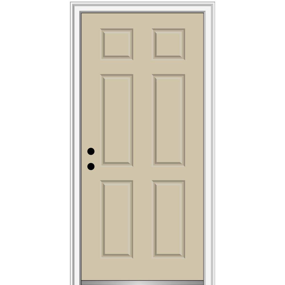 Wicker Painted Fiberglass Prehung Front Door W41338