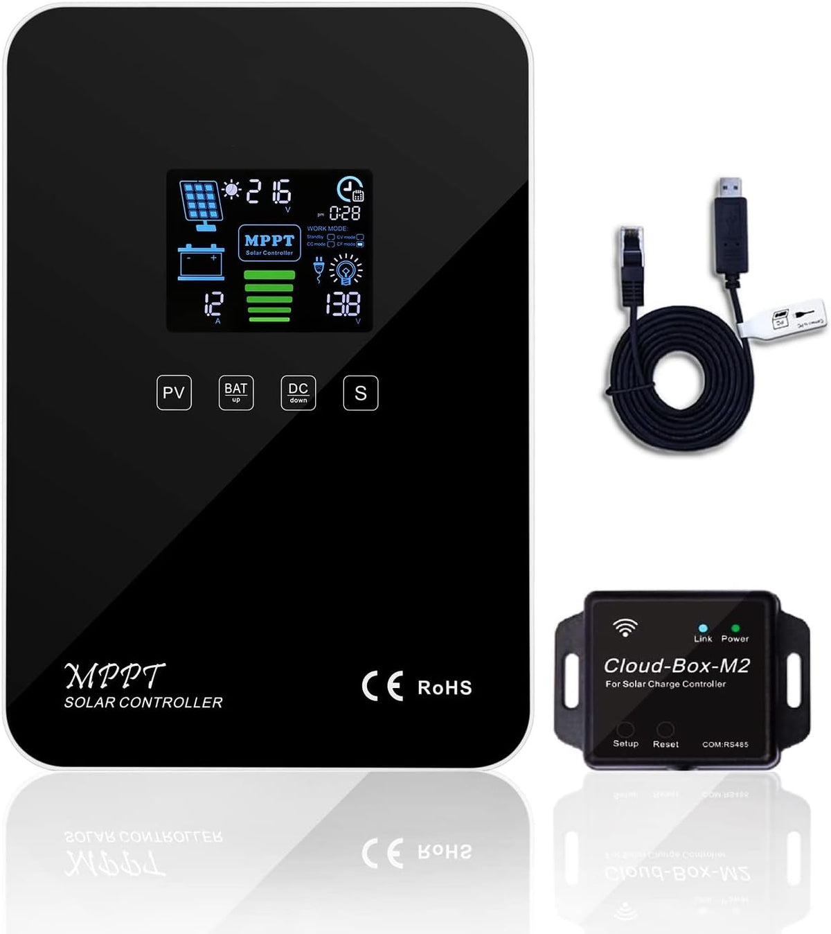 40A MPPT Solar Charge Controller 12V/24V Auto, 60 amp Solar Panel Charge Regulator Max Input 100V P258