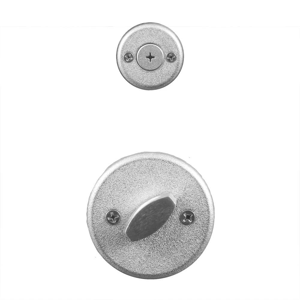 Mechanical Pushbutton Auxiliary Lock with Thumbturn Deadbolt Satin Chrome C46123