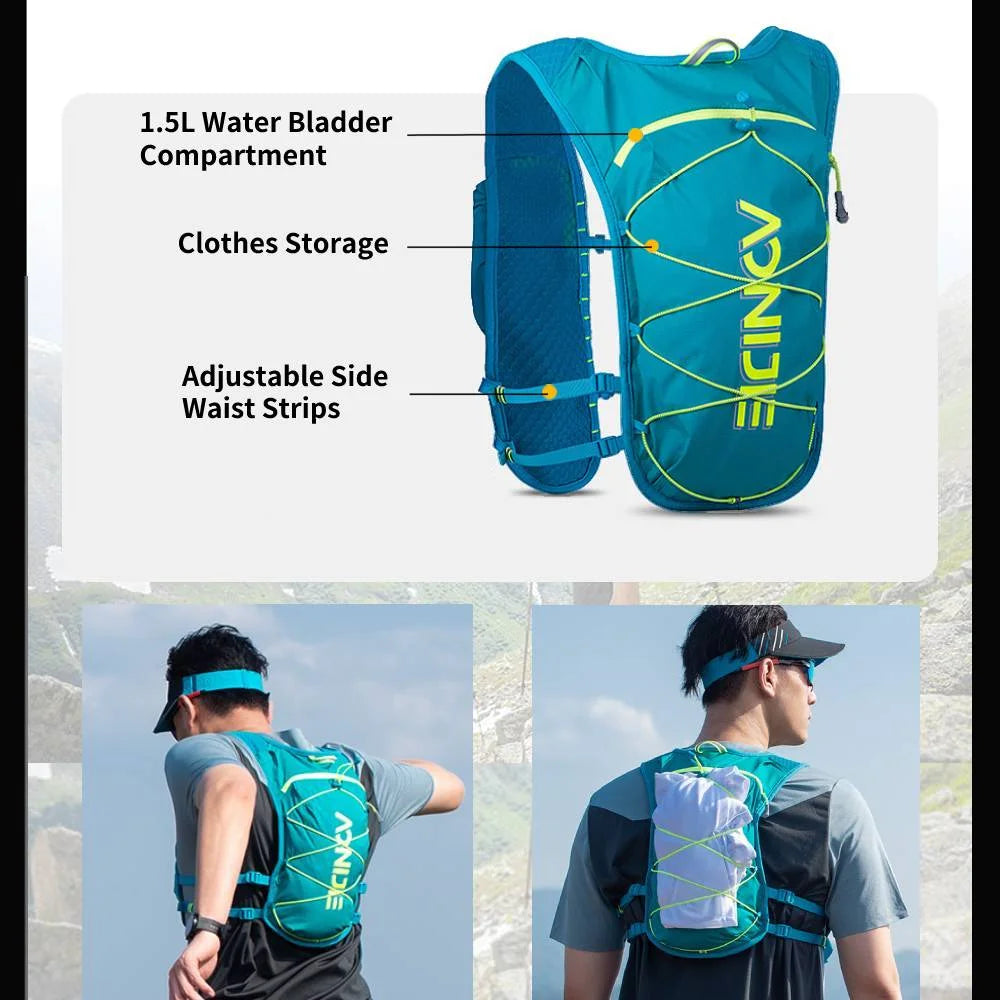 5L Lightweight Hydration Pack Running Vest Adjustable Buckle (Gray) R15223