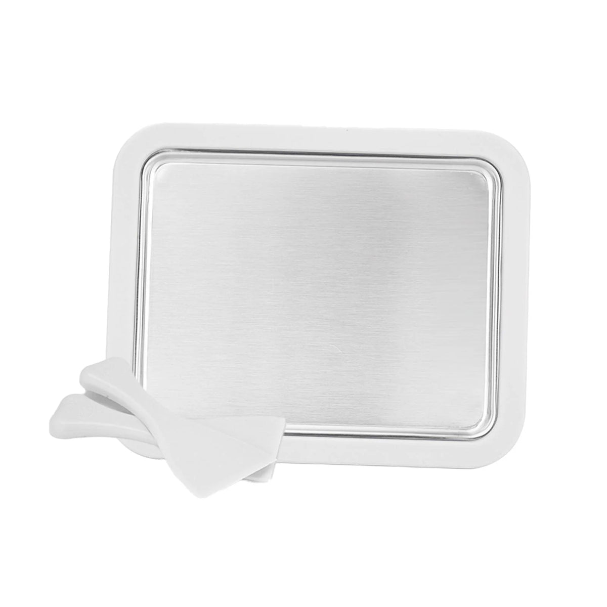 White Ice Cream Maker Roller Pan with 2 Scrapers Z933