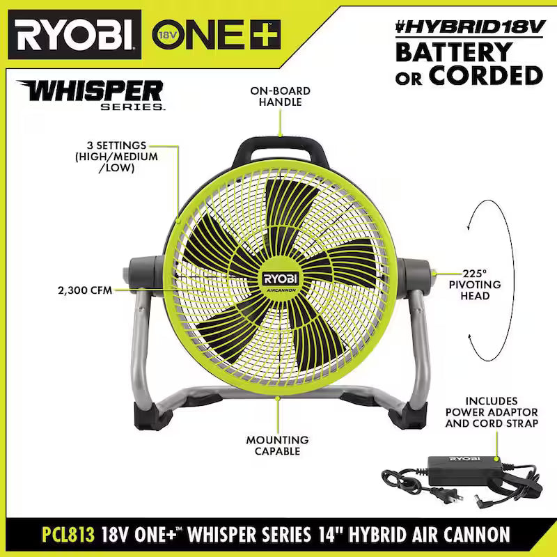 18V 14 in. Hybrid Air Cannon Kit with Battery and Charger R76207