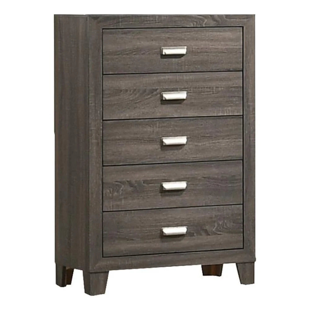 Gray 6pc Bedroom Set with Chest and 2 Nightstands F947