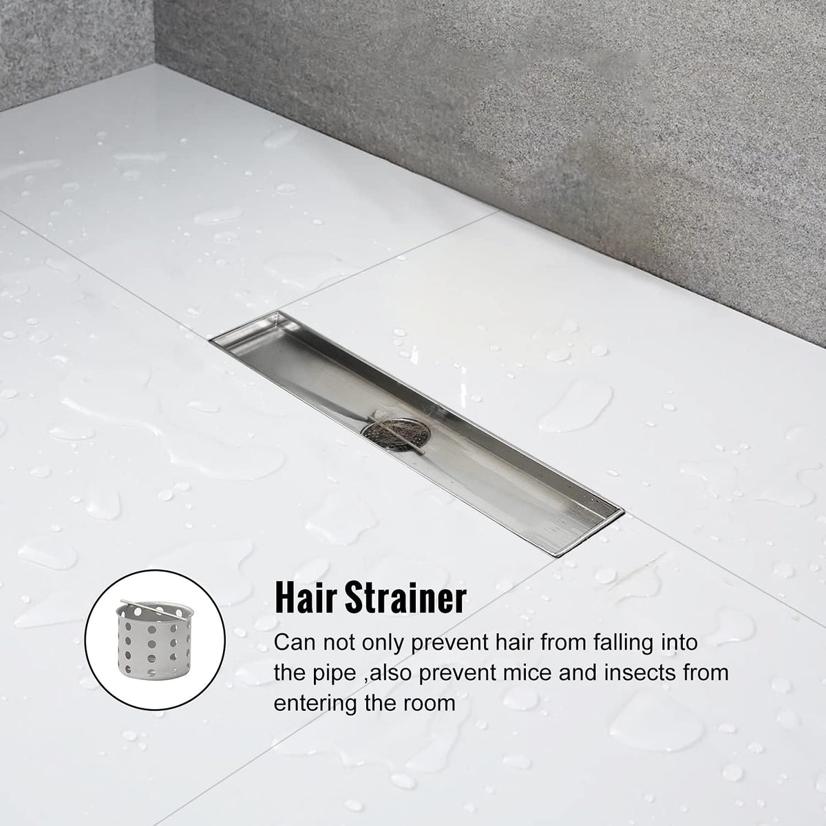 Linear Shower Drain 60 inch Brushed 304 Stainless Steel O6193
