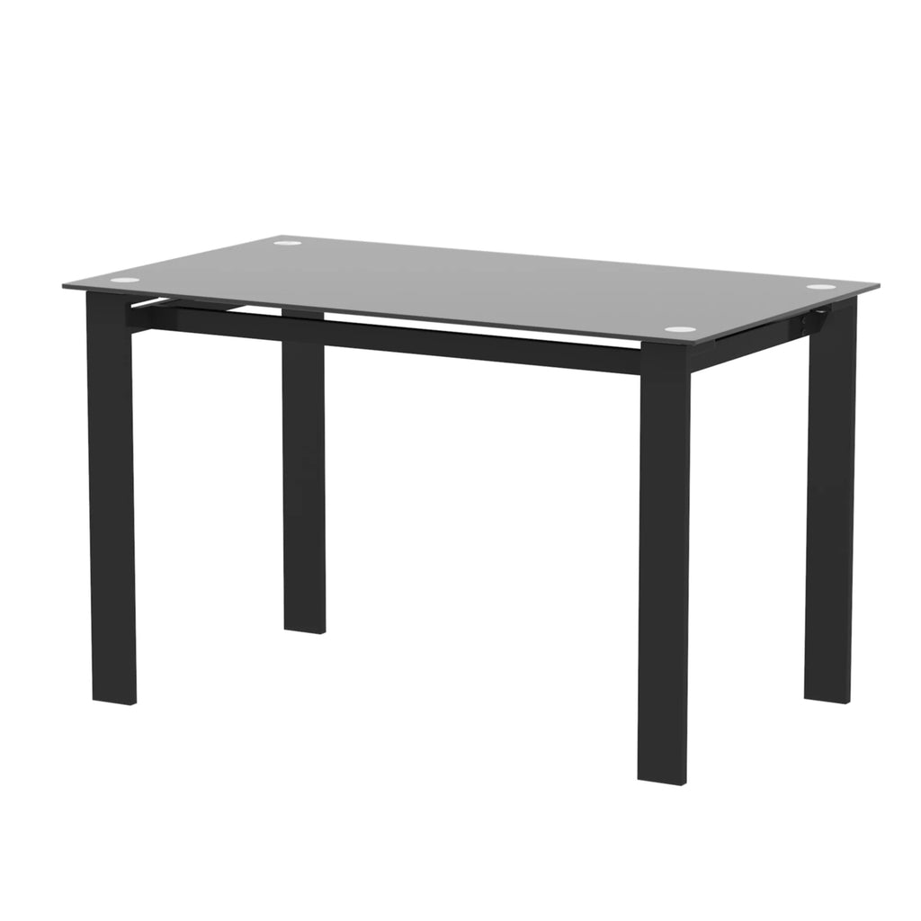 Black Rectangular Tempered Glass Dining Table I93047