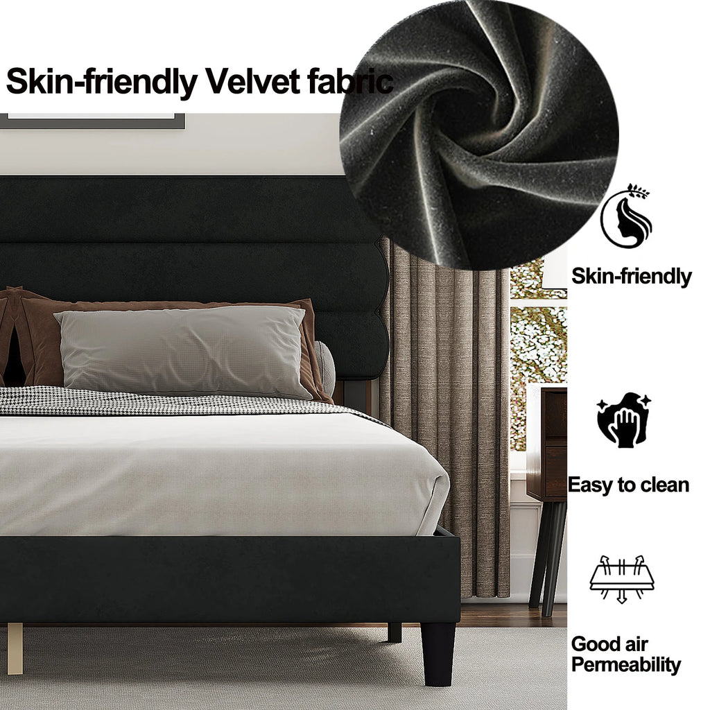 King Size Dark Gray Bed Frame L198