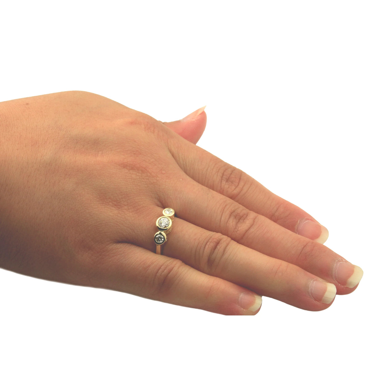 14K Yellow Gold Three-Stone Diamond Ring B641779