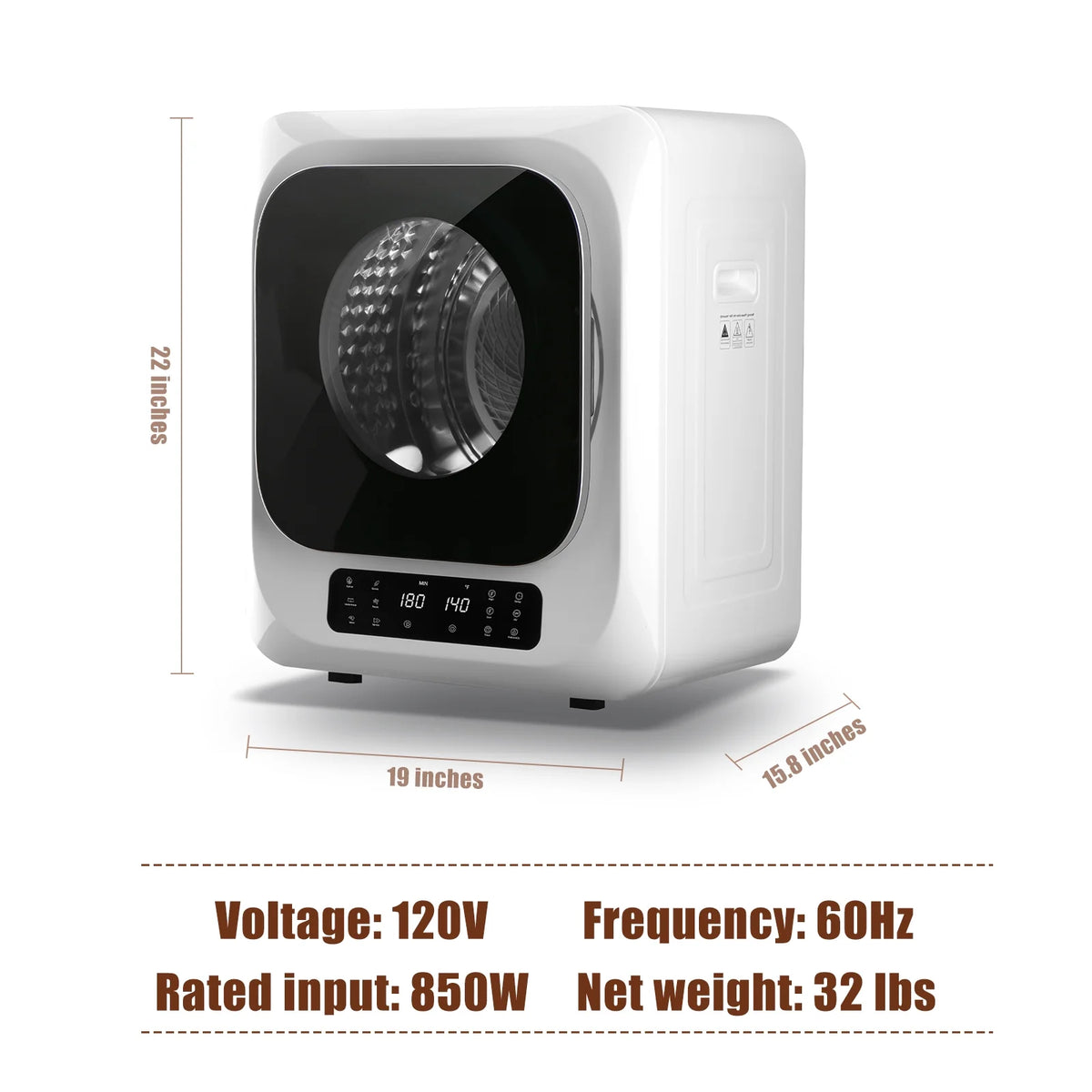 850W 1.6 Cu.ft. Electric Portable Dryer A36483