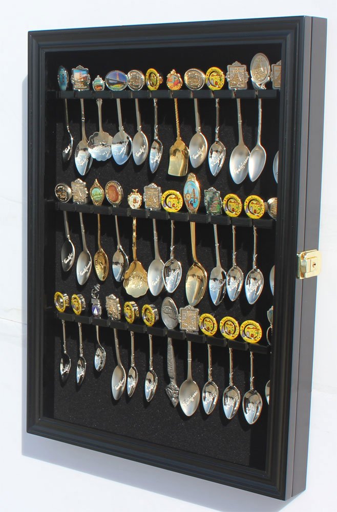 Lockable Glass Door Oak Finish Tea Spoon Display Case M82881