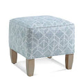 Blue and Cream Stripe Square Ottoman T717610