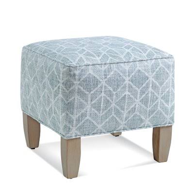Blue and Cream Stripe Square Ottoman T717610