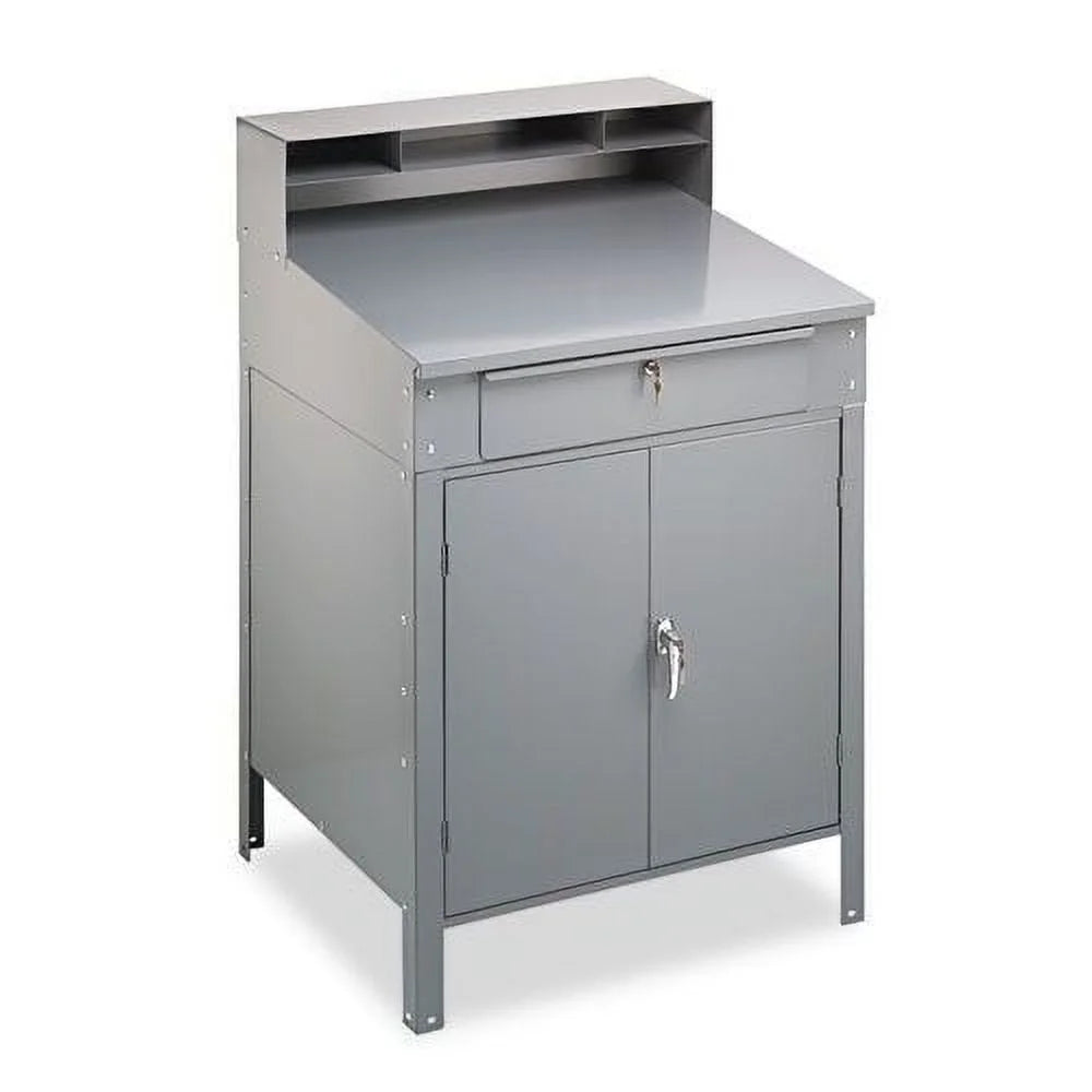 Steel Shop Desk, 36w x 30d x 53-3/4h, Medium Gray H23495