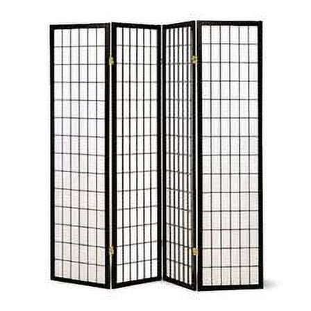 4 Panel Room Divider, 71" Tall, Black E77477