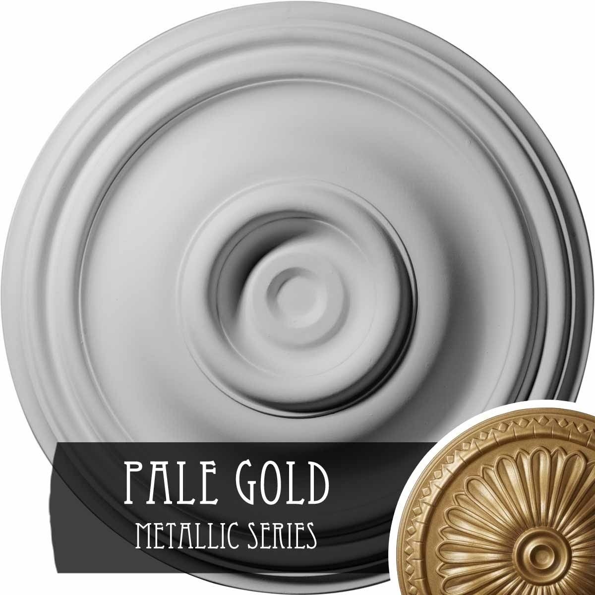 Traditional Ceiling Medallion, Hand-Painted Pale Gold I19947