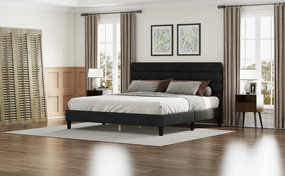 King Size Dark Gray Bed Frame L198