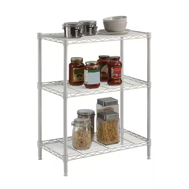 Ivory 3-Tier Metal Wire Shelving Unit B788