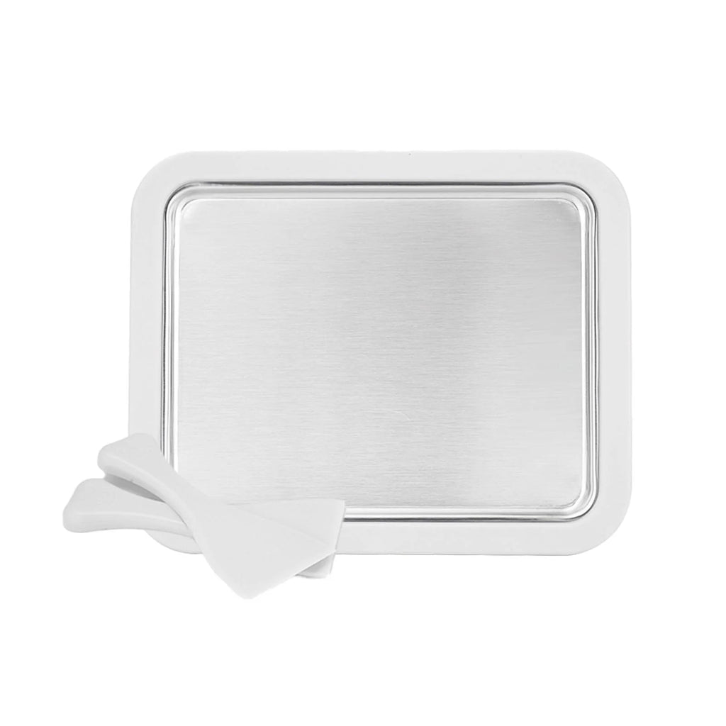 White Ice Cream Maker Roller Pan with 2 Scrapers Z933