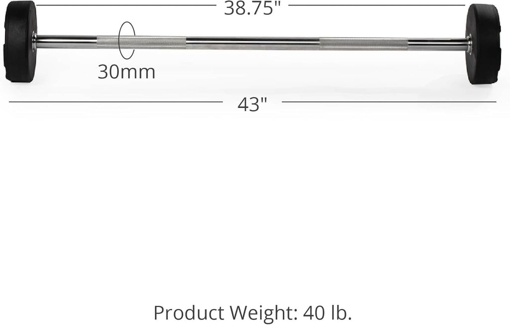 40 LB Rubber Straight Fixed Barbell N219978