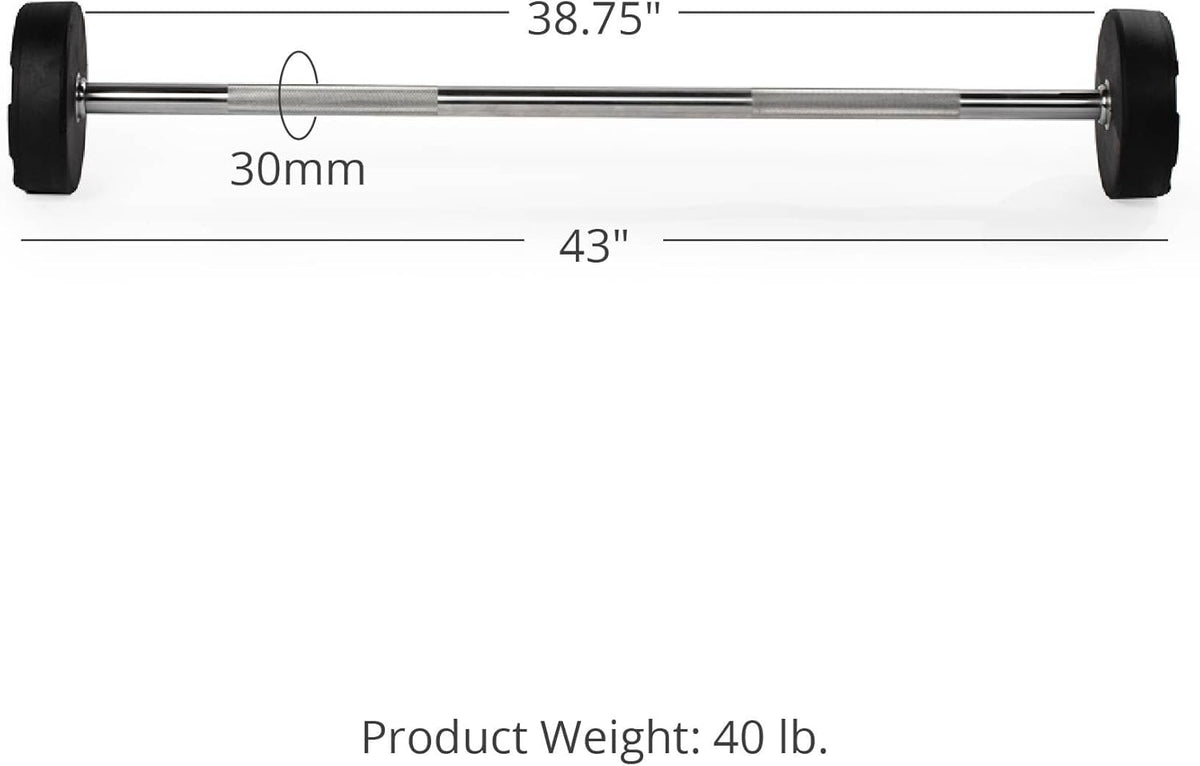 40 LB Rubber Straight Fixed Barbell N219978