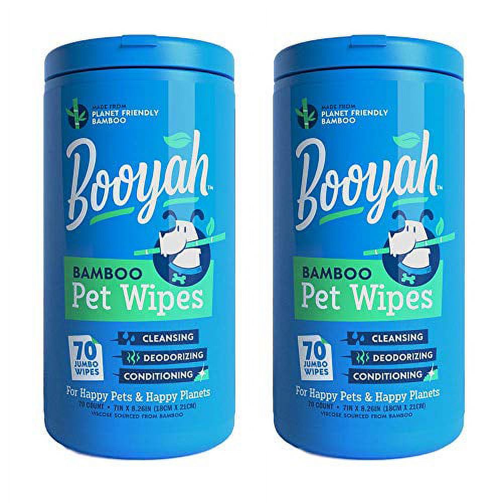 Bamboo Pet Wipes, Unscented, 2 Canisters, 140 Jumbo Wipes G830469