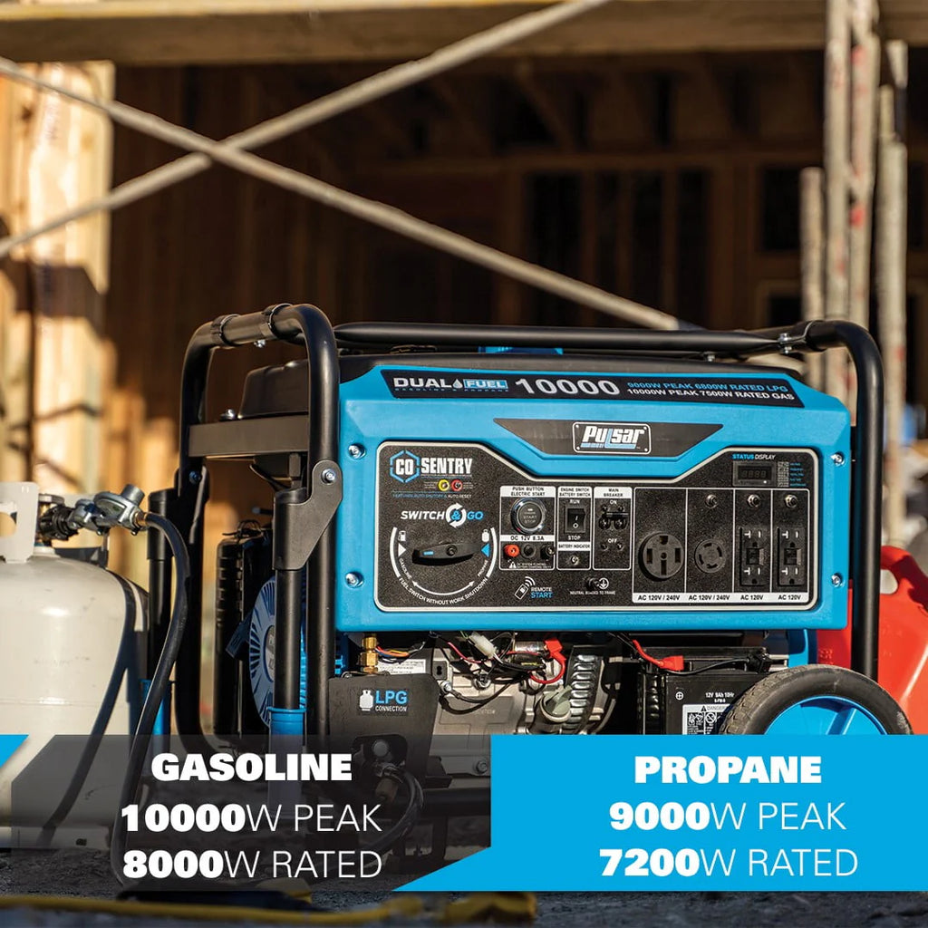 10,000 Watt Dual Fuel Portable Generator with Remote Start S1272