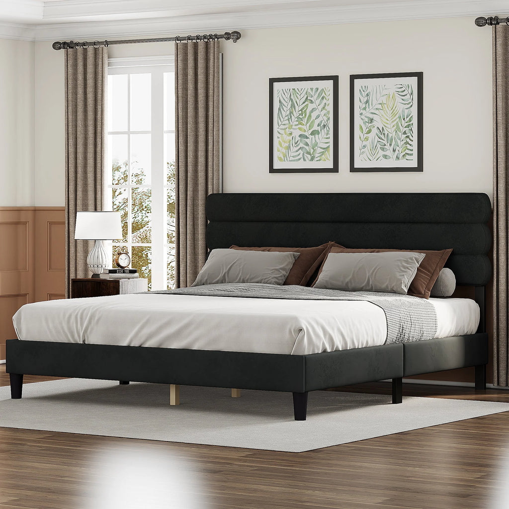 King Size Dark Gray Bed Frame L198