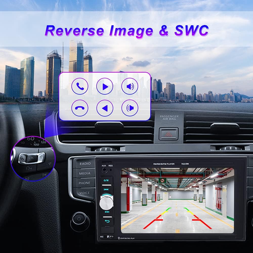 6.2" HD Touch Screen Double Din Car Stereo with Bluetooth U156