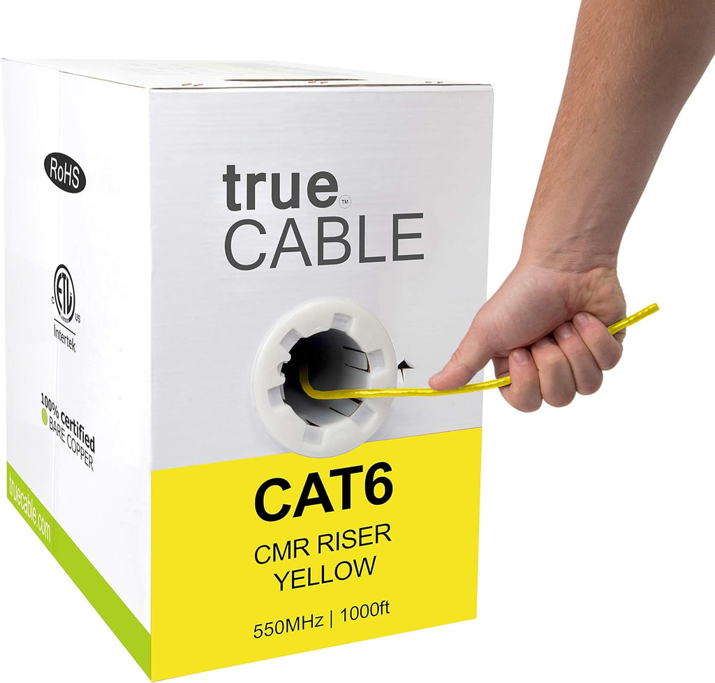 1000ft Black 23AWG 4 Pair Solid Bare Copper Bulk Ethernet Cable W450