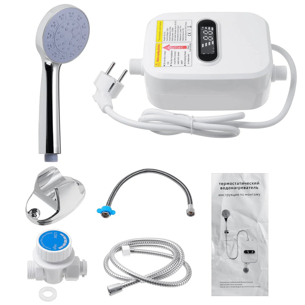 3500W Tankless Water Heater with Shower Head Set B615490