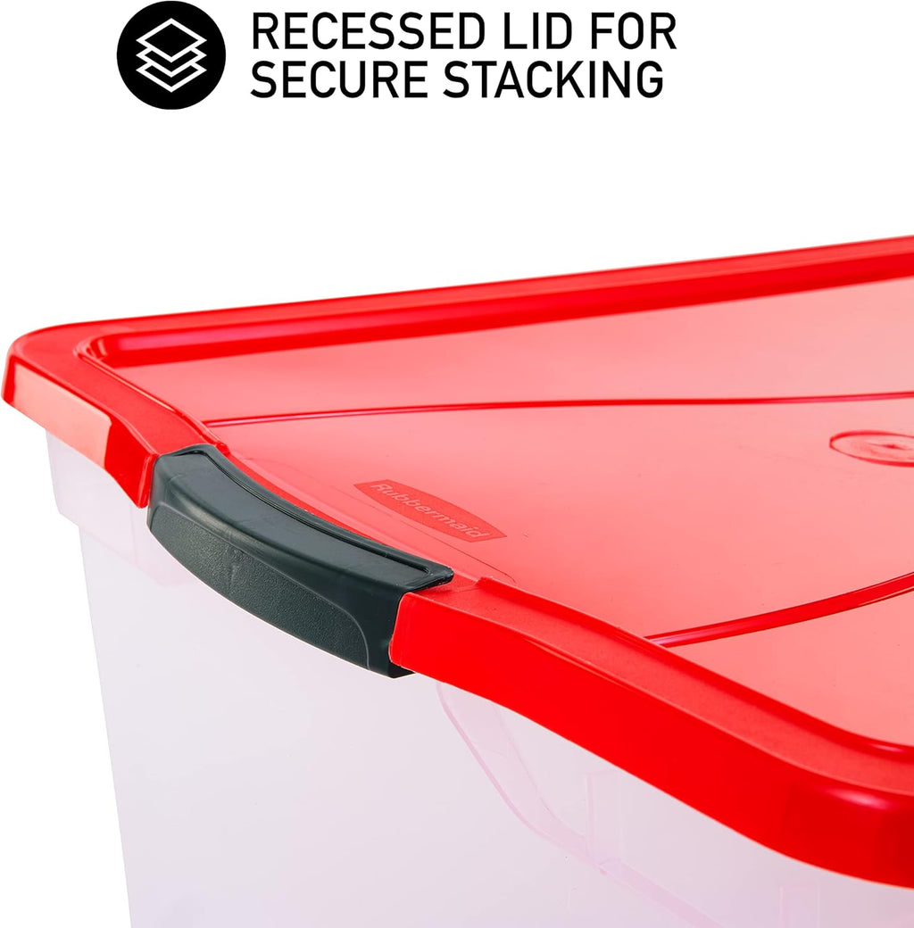 Clear 71 QT Pack of 4 Stackable Storage Containers with Lids H4756