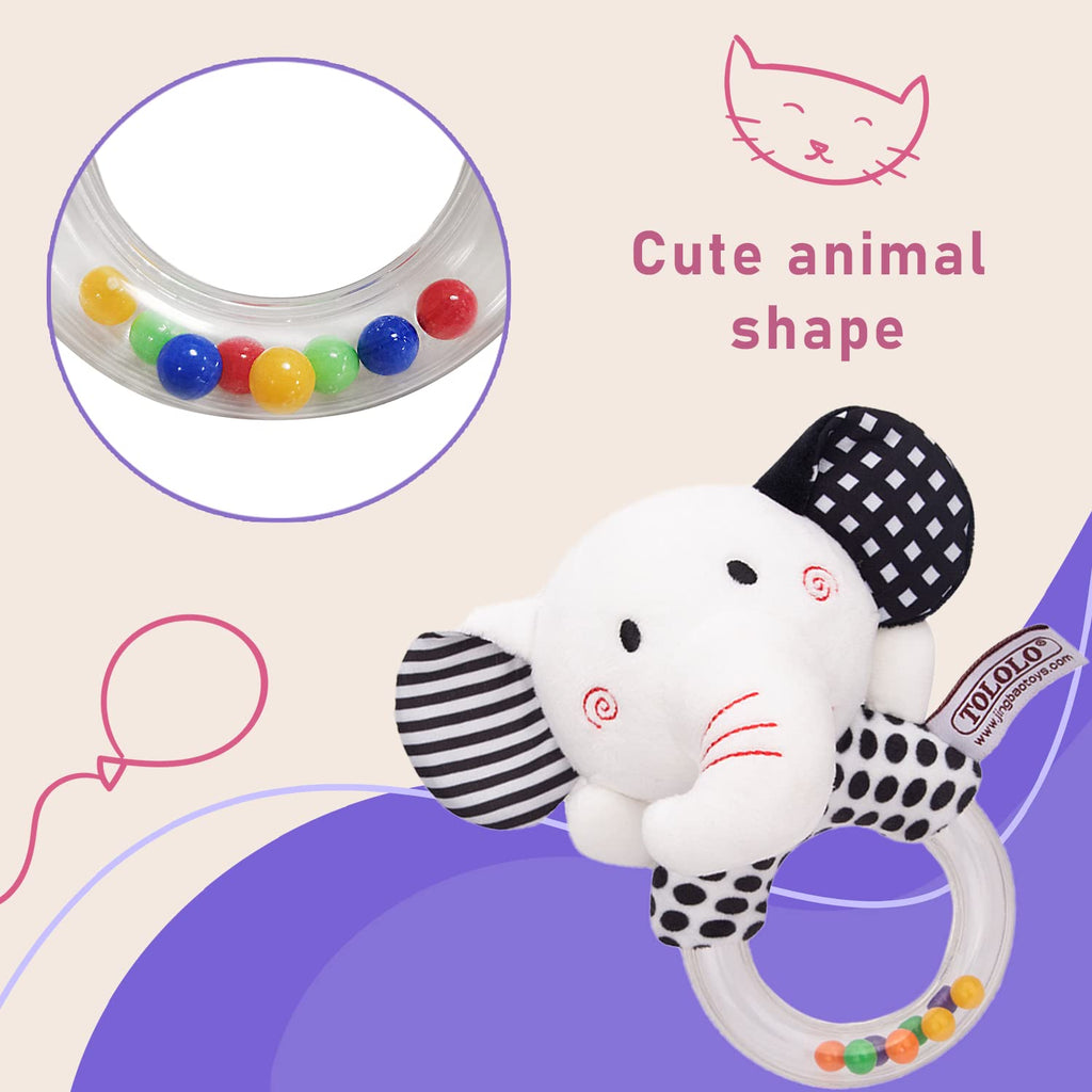 Baby Soft Rattles Teether Plush Rings for Infants 0 3 6 Months F69210