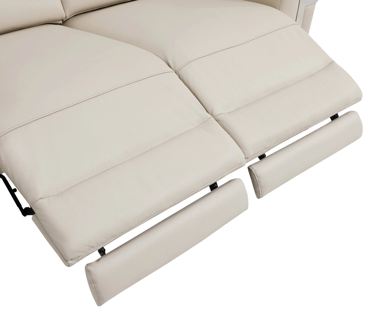 Beige Top Grain Italian Leather Power Recliner Chair Y3624