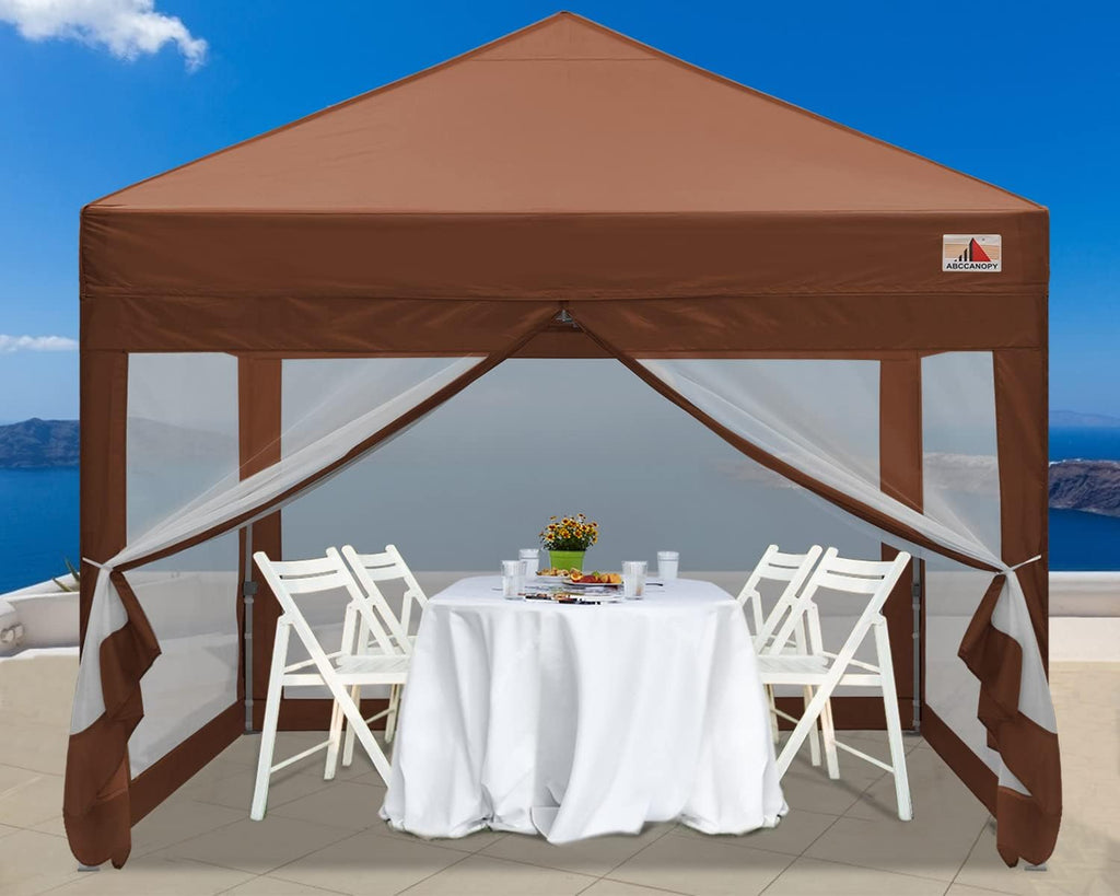 10x10 Pop up Canopy Tent with Mesh Walls and Carry Bag D803446