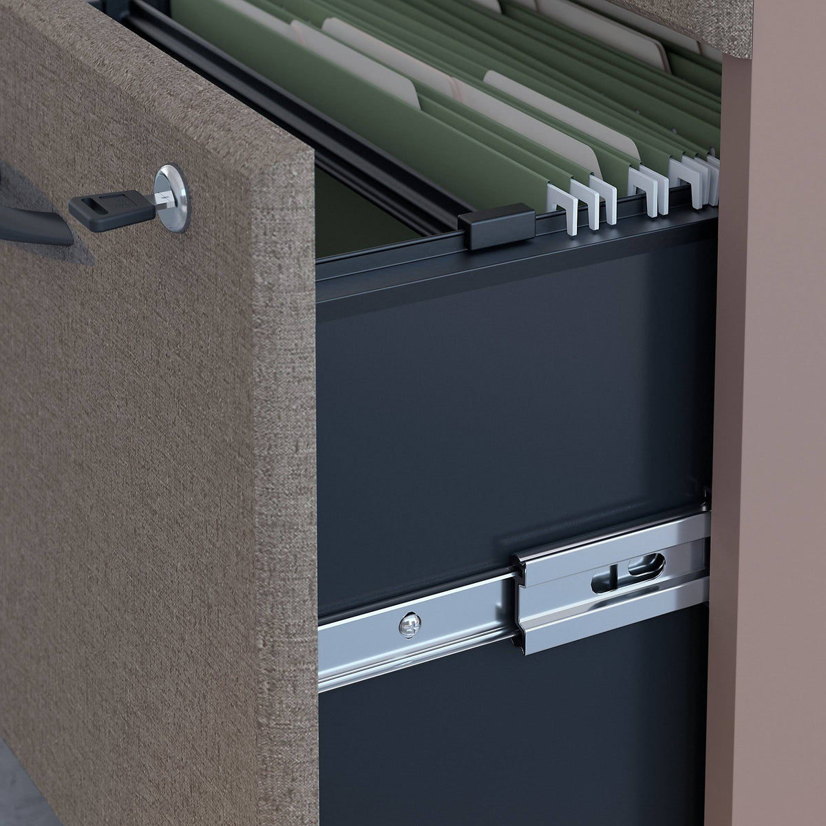 Pewter 2 Drawer Mobile File Cabinet F758036