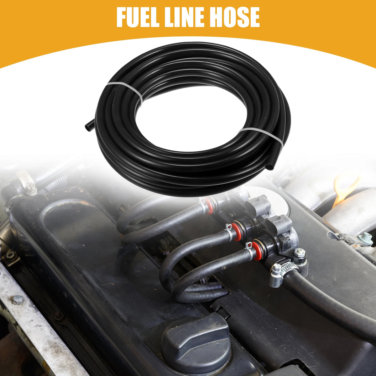 32.8ft 10mm ID Black Nylon Fuel Line Hose R3622