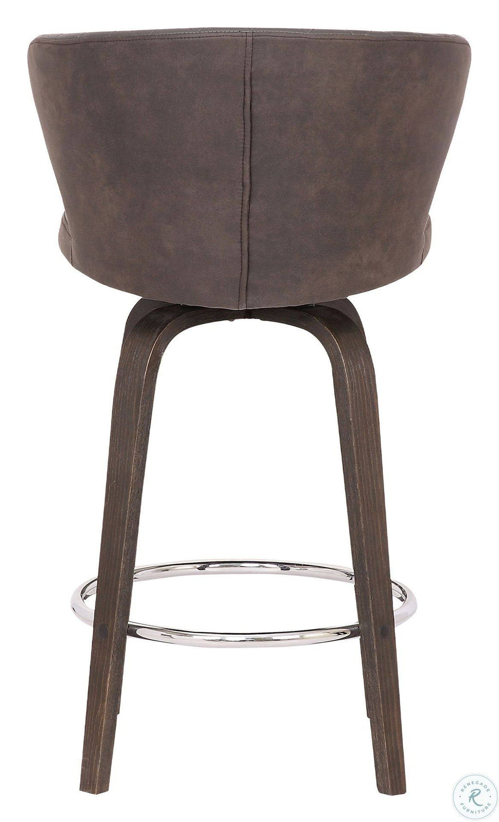 Swivel Brown Faux Leather Bar Stool O34587