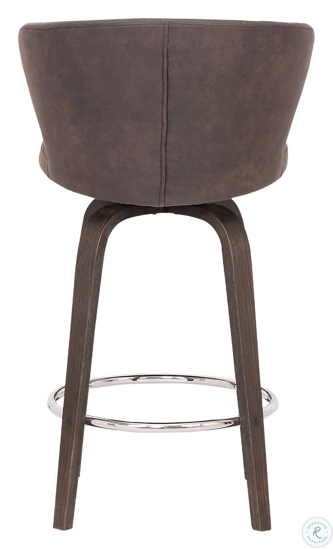 Swivel Brown Faux Leather Bar Stool O34587