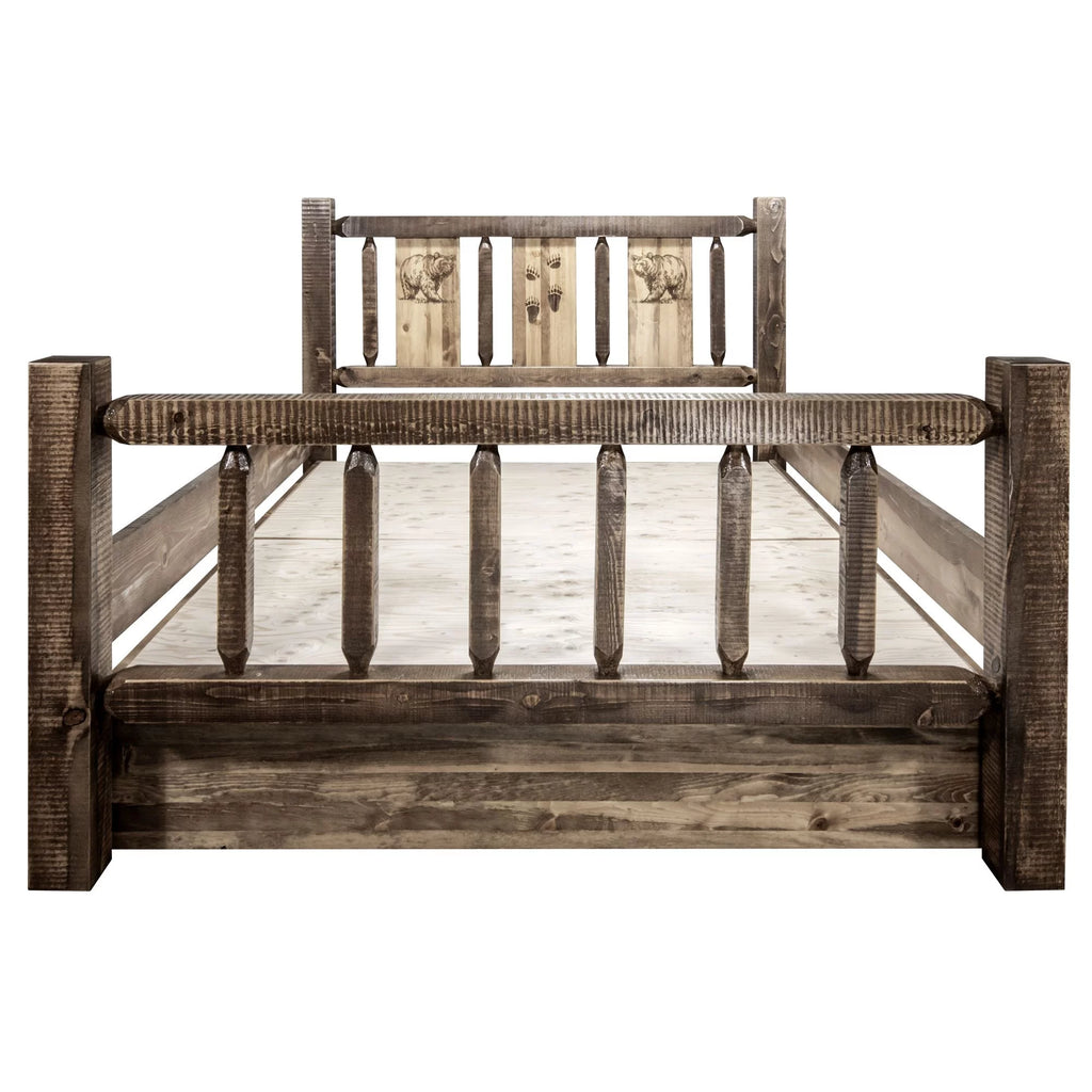 Brown Wood Twin Storage Bed U499