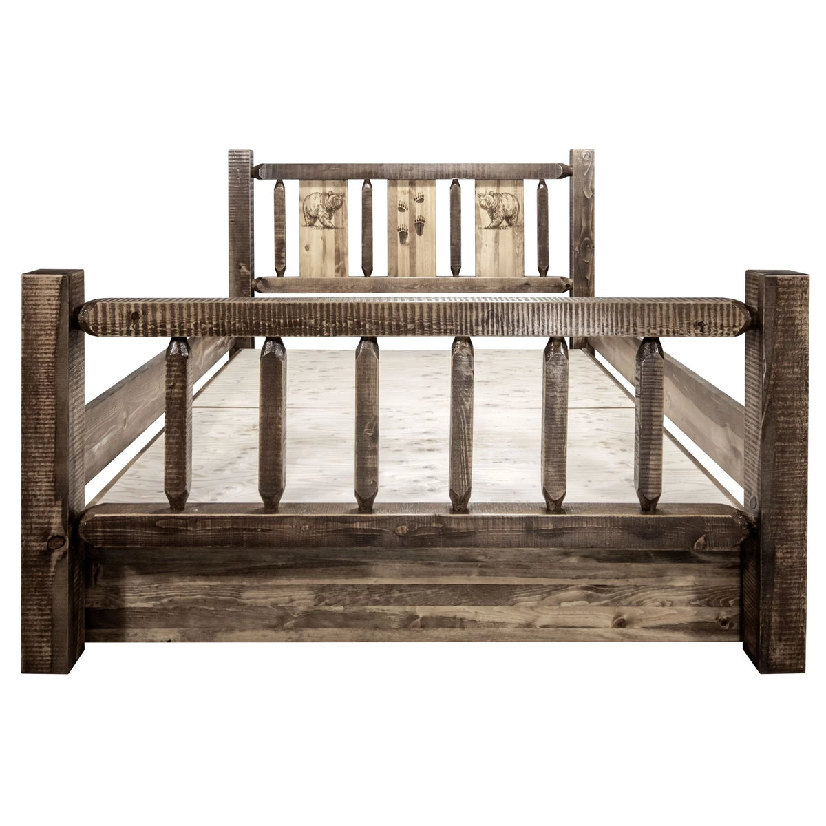 Brown Wood Twin Storage Bed U499