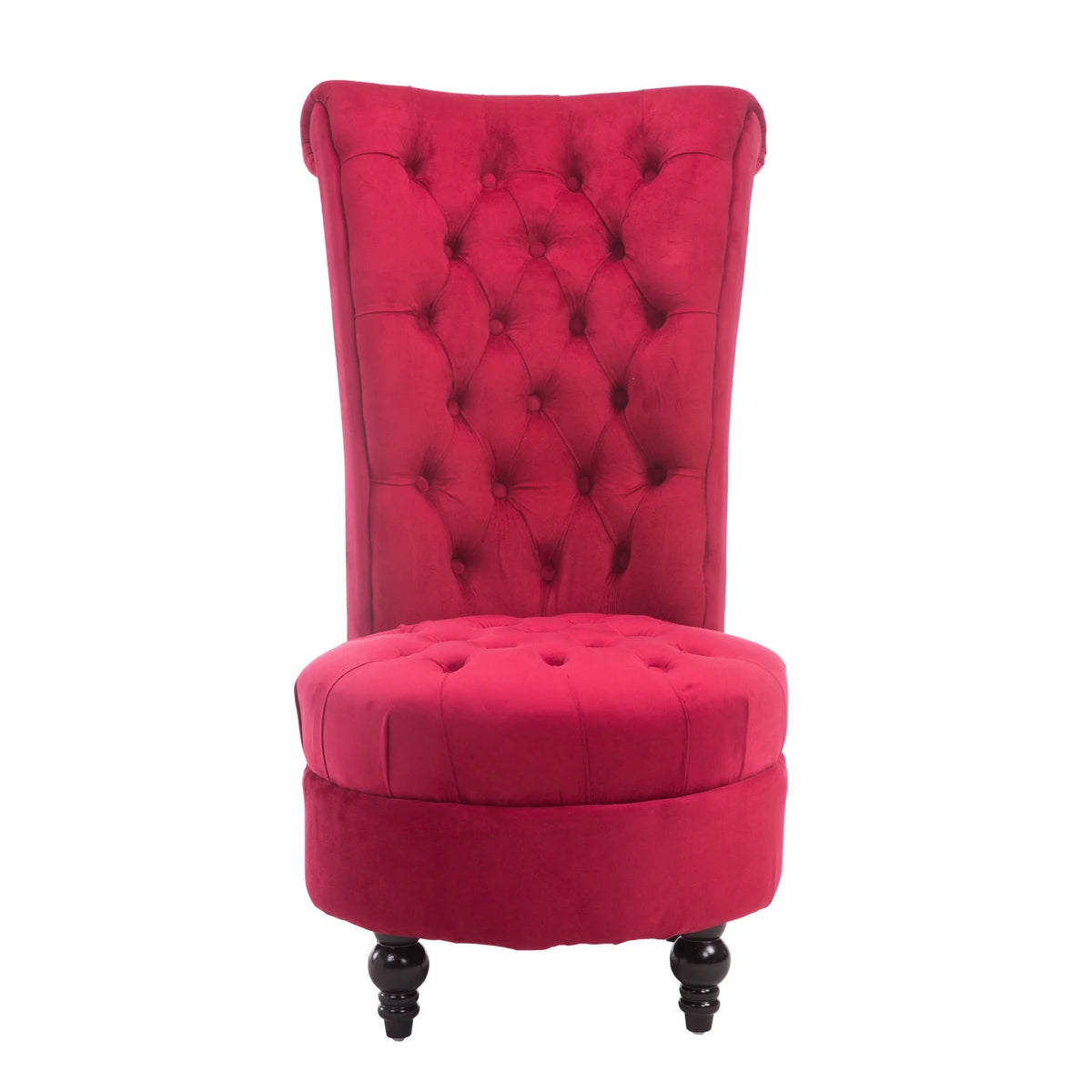 Retro High Back Armless Upholstered Tufted Accent Chair V245