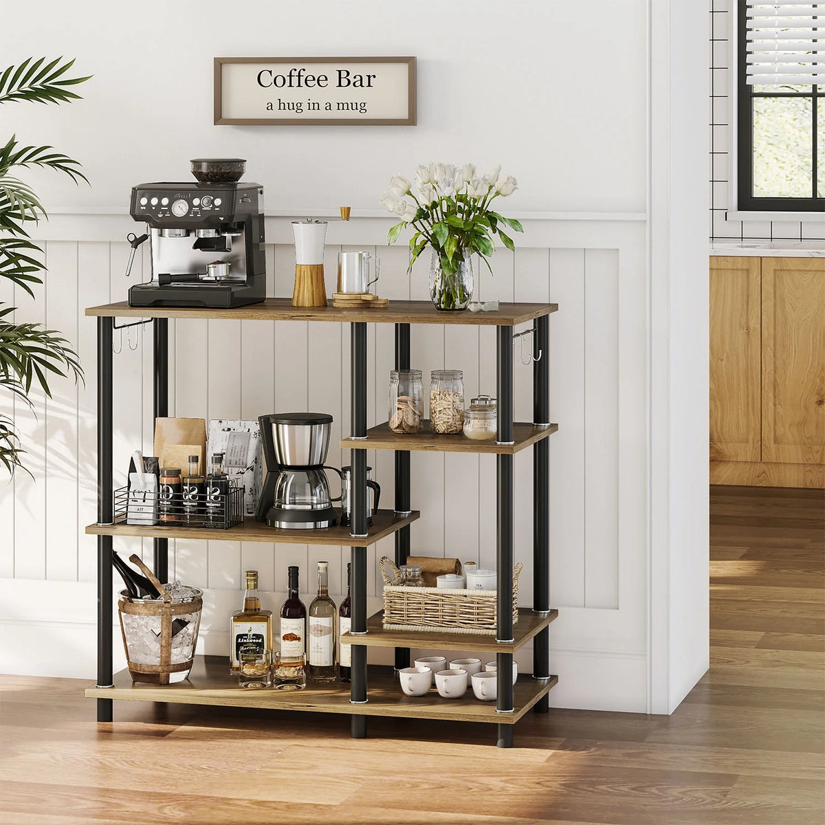 5 Tier Oak Baker's Rack B41421