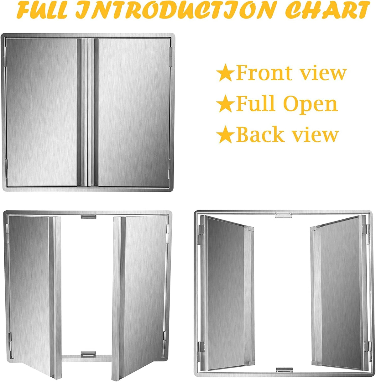 304 Brushed Stainless Steel BBQ Access Door (26 W x 22 H) L762