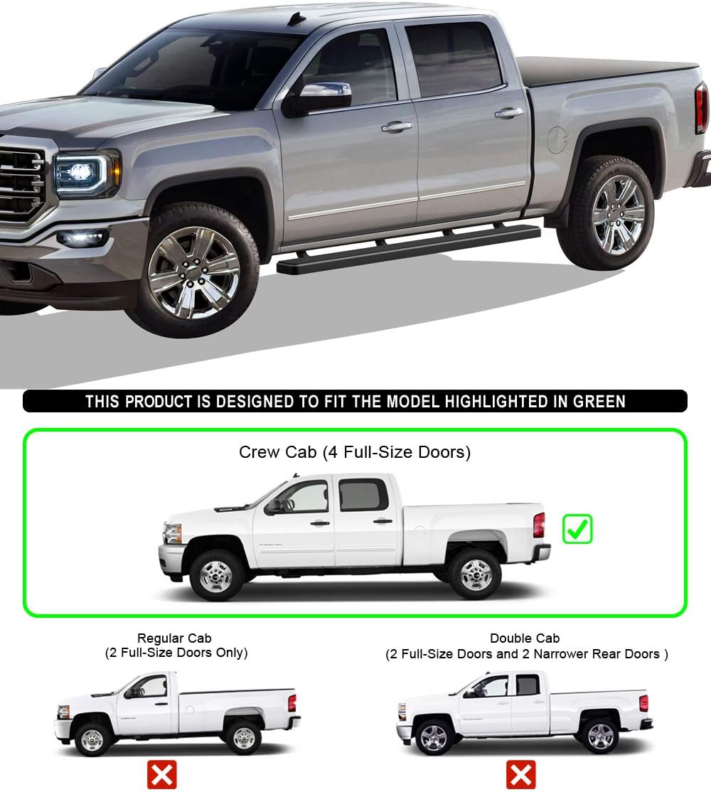 Black Powder Coated 5in Running Boards K50961