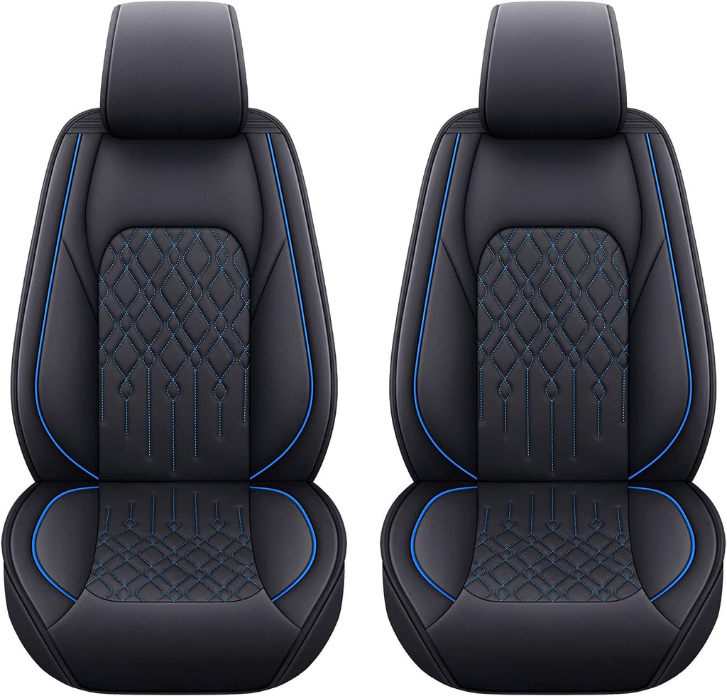 Black & Red Waterproof Faux Leather Front Seat Covers Z568831