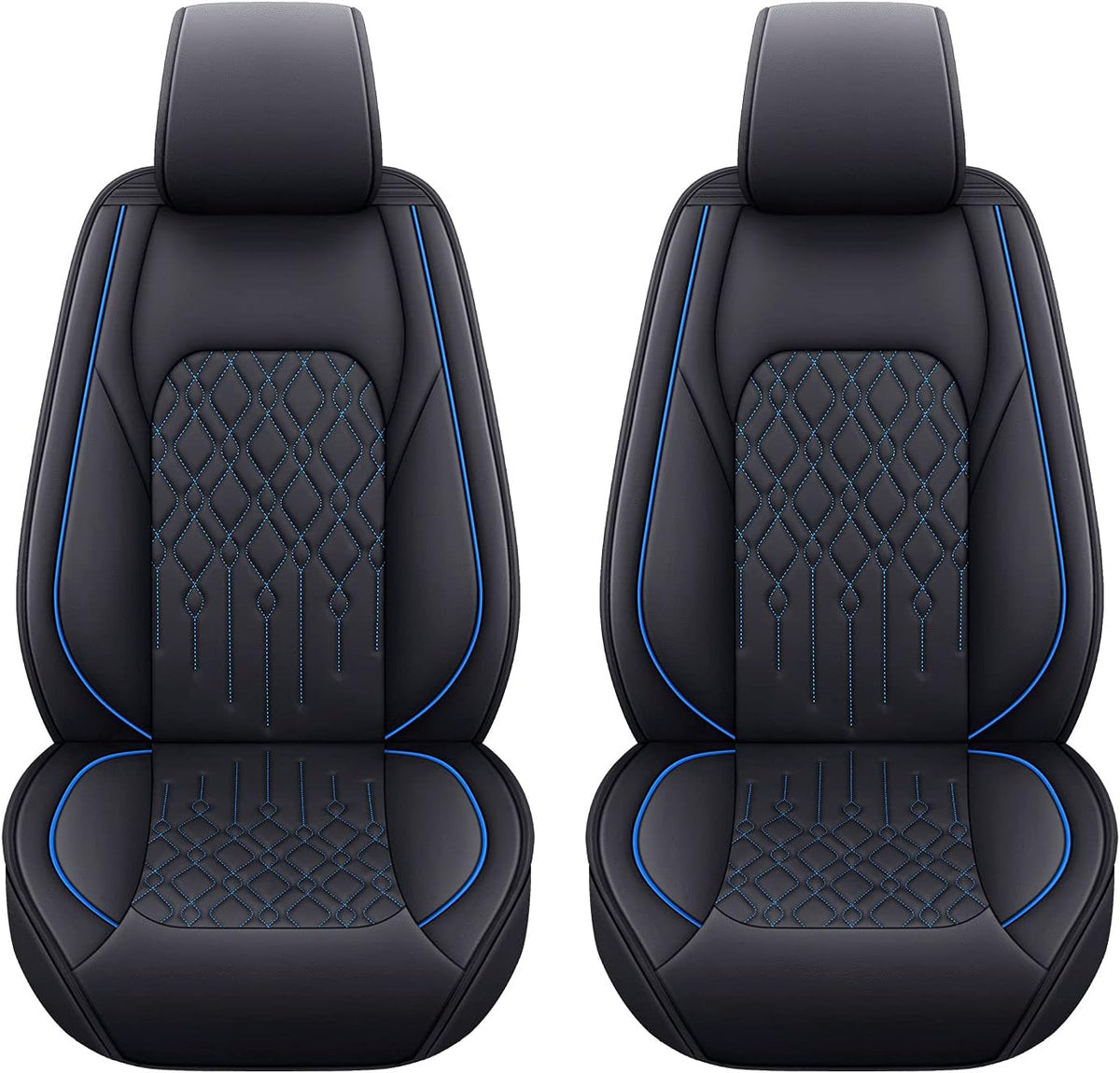 Black & Red Waterproof Faux Leather Front Seat Covers Z568831