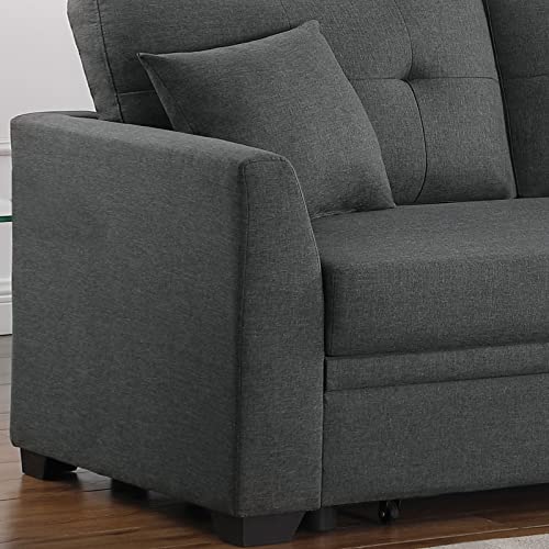 81" Grey L Shaped Sleeper Sofa with Storage A239