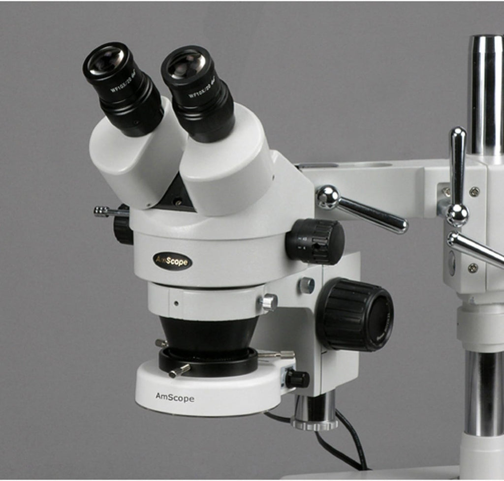 Binocular Stereo Zoom Microscope, 3.5X-90X Magnification, LED Ring Light, Double-Arm Boom Stand Y72393